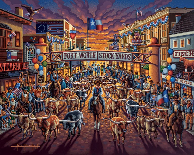 Dowdle Jigsaw Puzzle - Fort Worth Stockyards - 500 Piece - Image 2