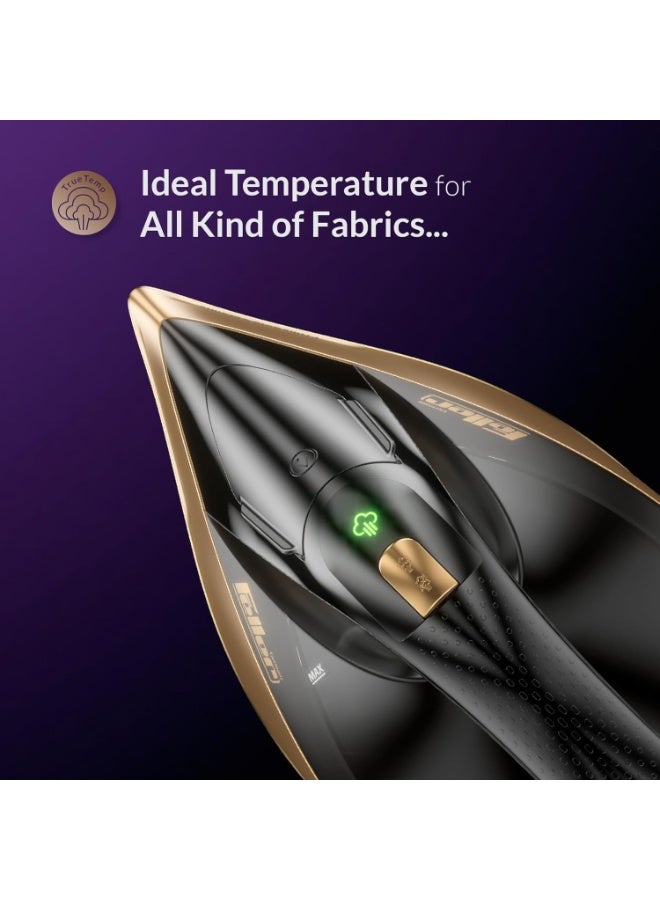 Feller Steam Iron, 2600W, Prime Gold Ceramic Double Sole Plate with Anti Calc, Auto Shut off, TrueTemp, Easy One Button Steam, SI260, 2Y Guarantee-UAE Version (Gold) - Image 2