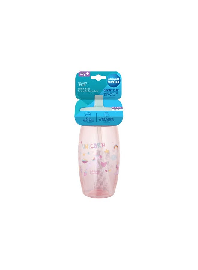 Canpol babies Sport Cup with Foldable Spout 400 ml UNICORNS