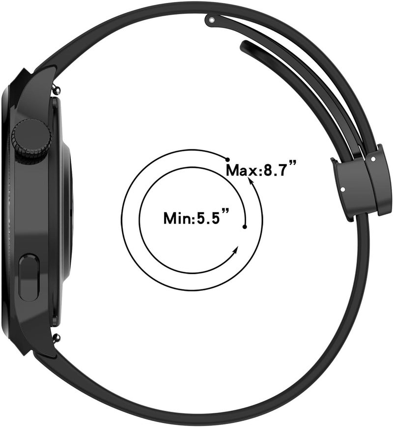 Disscool Replacement Wrist Bands Compatible with Huawei Watch 4/4 Pro, 22mm Adjustable Soft Silicone Wrist Strap with Quick Release for Man Women(Black Buckle) - Image 5