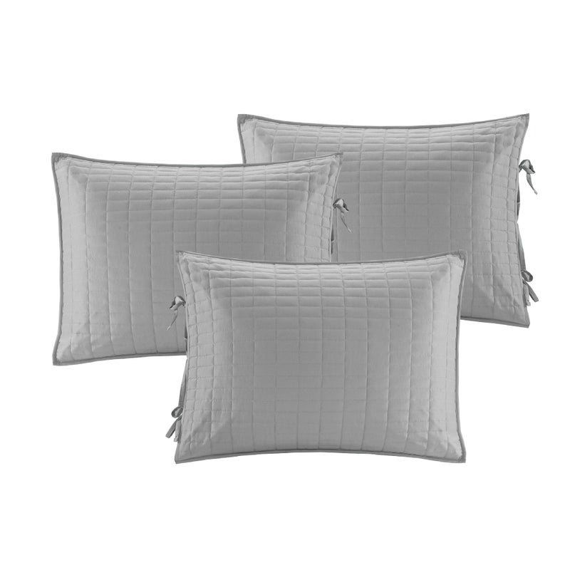 Comfort Spaces Daybed Cover - Luxe Double Sided-Quilting, All Season Cozy Bedding with Bedskirt, Matching Shams, Kienna Grey 75"x39" 5 Piece,100% Microfiber - Image 4