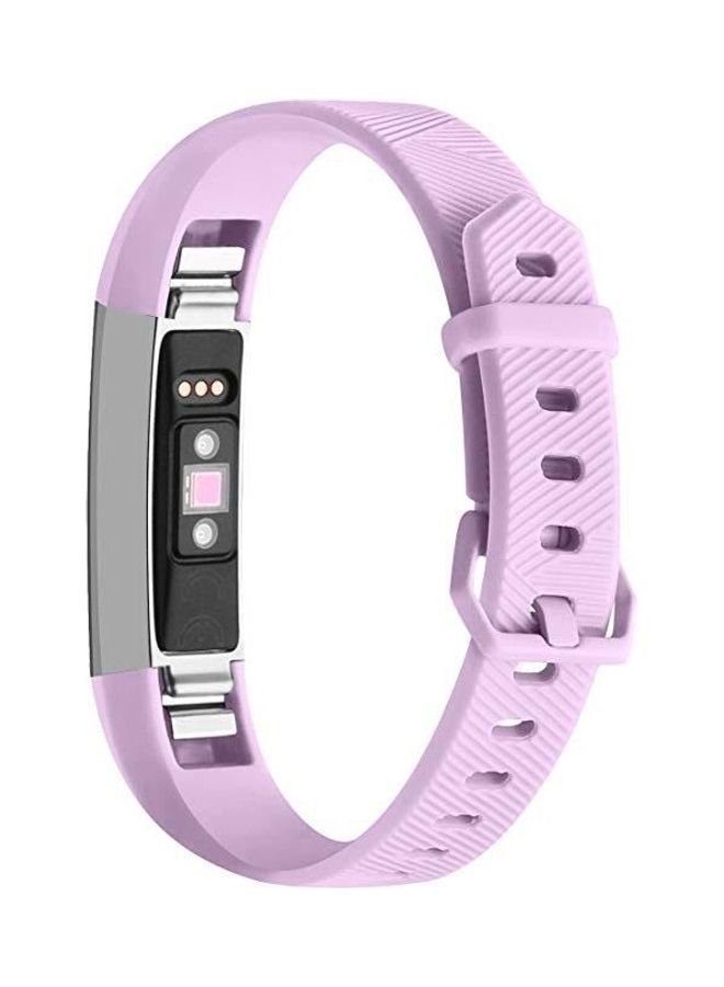 NIBEMINENT Replacement Silicone Strap Band Solid Colour for Fitbit Alta/HR Light Purple - Image 1
