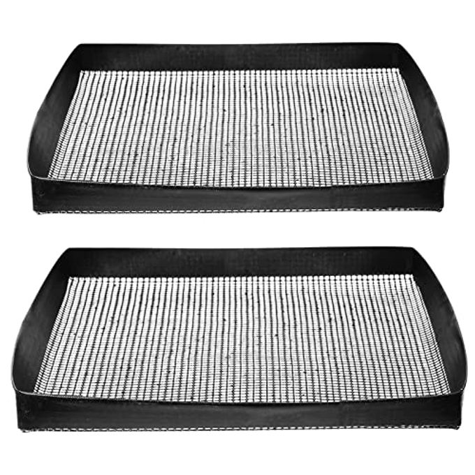 Kamehame Grill Basket Pack of 2 Non-stick Mesh Tray for Grilling & Baking, Black Heat-Resistant Grilling Mats for Outdoor Barbecue, Crispy Basket, Meat Vegetable Grill Mesh - Image 1