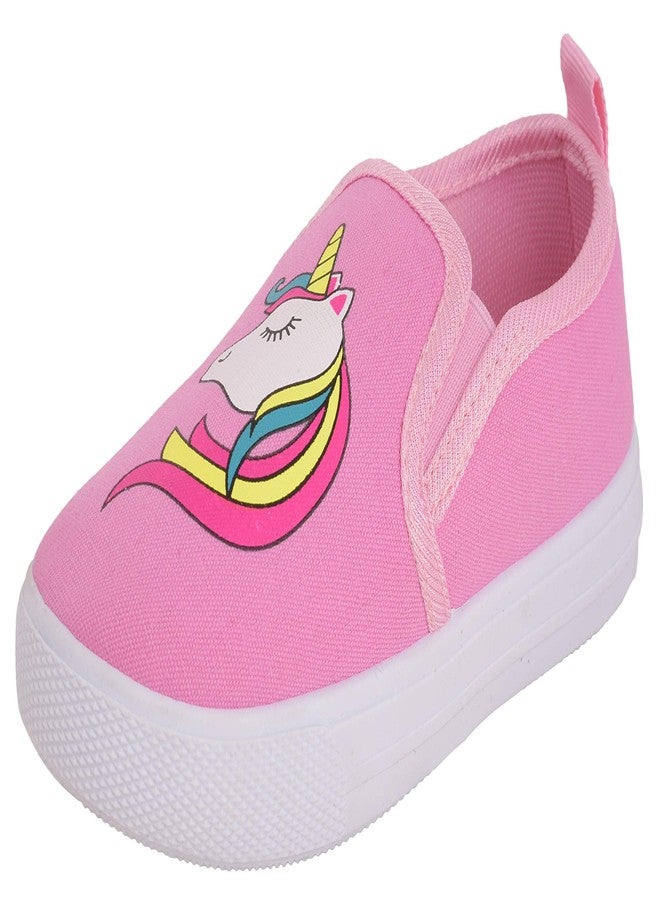 Yellow Bee Adorable Unicorn Canvas Shoes for Girls, Light Pink, 8.5C, 3-3.5 Years - Image 2