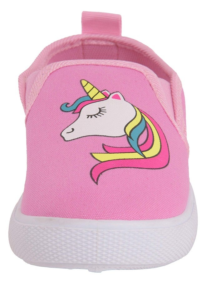 Yellow Bee Adorable Unicorn Canvas Shoes for Girls, Light Pink, 8.5C, 3-3.5 Years - Image 4
