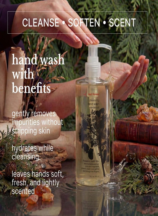Red Flower Wanderlust Cleansing Hand Soap – Cleanse & Hydrate Botanical Antibacterial Hand Soap, Vegan, Sulfate-Free 10 oz - Image 2