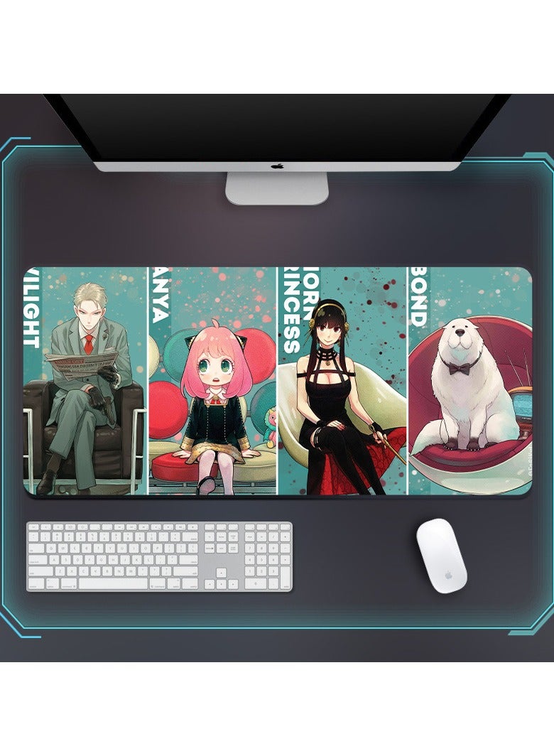 Heyla Extra-large anime cartoon game mouse pad, thickened desk pad with precise locking edge and anti-slip keyboard，15.7×35.4 inch - Image 1