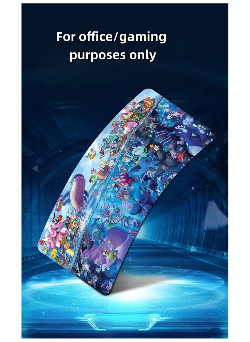 Heyla Extra-large anime cartoon game mouse pad, thickened desk pad with precise locking edge and anti-slip keyboard，15.7×35.4 inch - Image 4