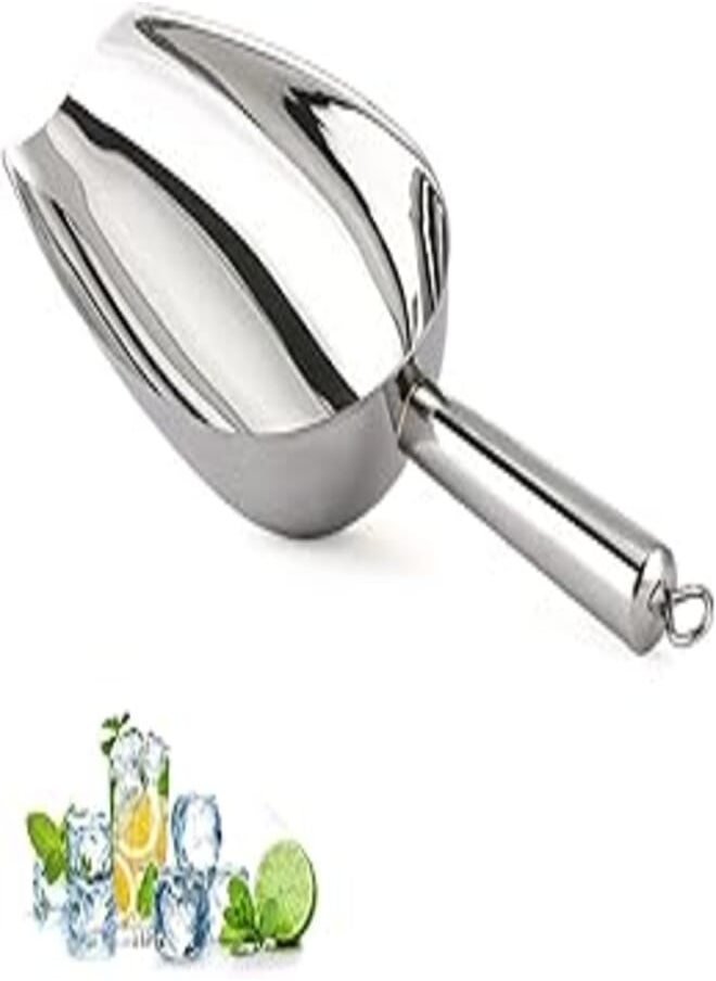 Generic SHUYUN Ice Cube Scoop, Mini Ice Cube Scoop, Stainless Steel Ice Cube Scoop, Dishwasher Safe for Kitchen and Party Bar - 8 oz 