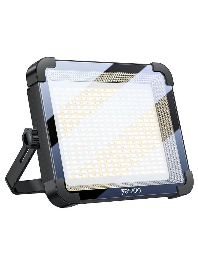 Yesido DH17 600 LED Outdoor Floodlight & Emergency Light - 10000mAh Power Bank, 3 Light Modes, Magnetic Stand for Camping & Fishing - Black - Image 1