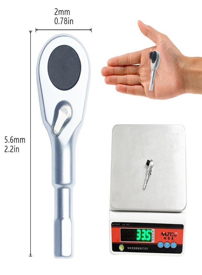 MORETOPGOOD Hex Mini Ratchet Wrench - 1/4" Hex Bits Adapters, 72-Tooth Bit Driver Compatible with 1/4 Inch Socket Extensions Accessories Tool for Tight Spaces - Image 5