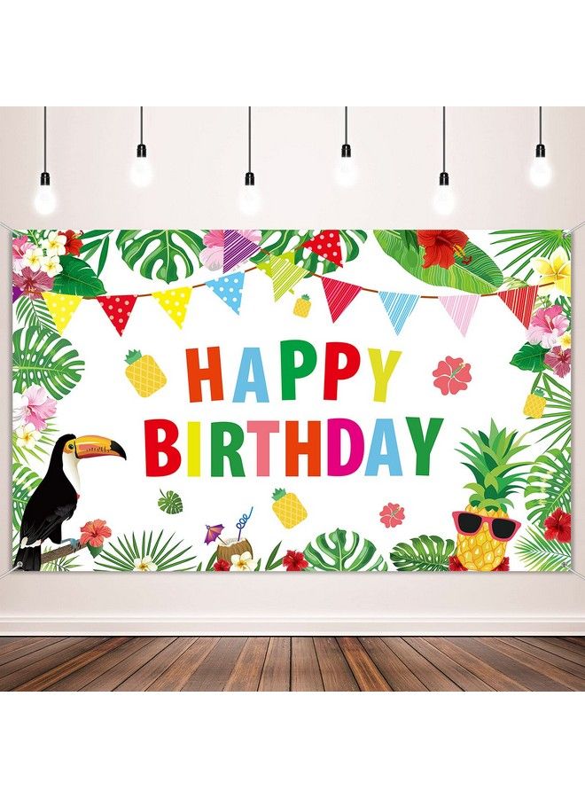Tatuo Hawaiian Luau Birthday Party Decorations Supplies Hawaiian Party Backdrop Luau Party Background Tropical Hawaiian Jungle Theme Flamingo Pineapple Party Banner Summer Beach Pool Photography Background - Image 3