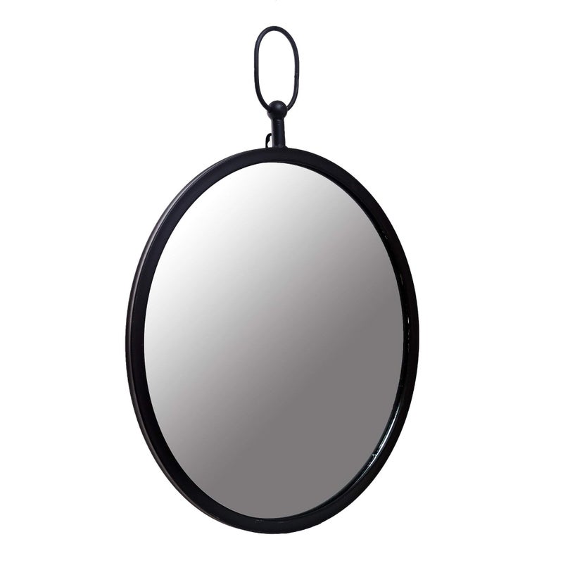 Patton Wall DÃ©cor Patton Wall Decor Black Round Wall Mirror with Decorative Handle - Image 4
