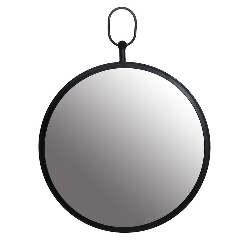 Patton Wall DÃ©cor Patton Wall Decor Black Round Wall Mirror with Decorative Handle - Image 1