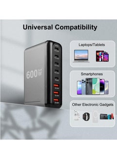 Generic 600W GaN USB C Fast Charger, 8 Port Charging Station Hub Block, Wall Charger Power Strip Adapter Plug Cube Laptop Charger For MacBook Air Sumsung iPhone iPad  - Image 5