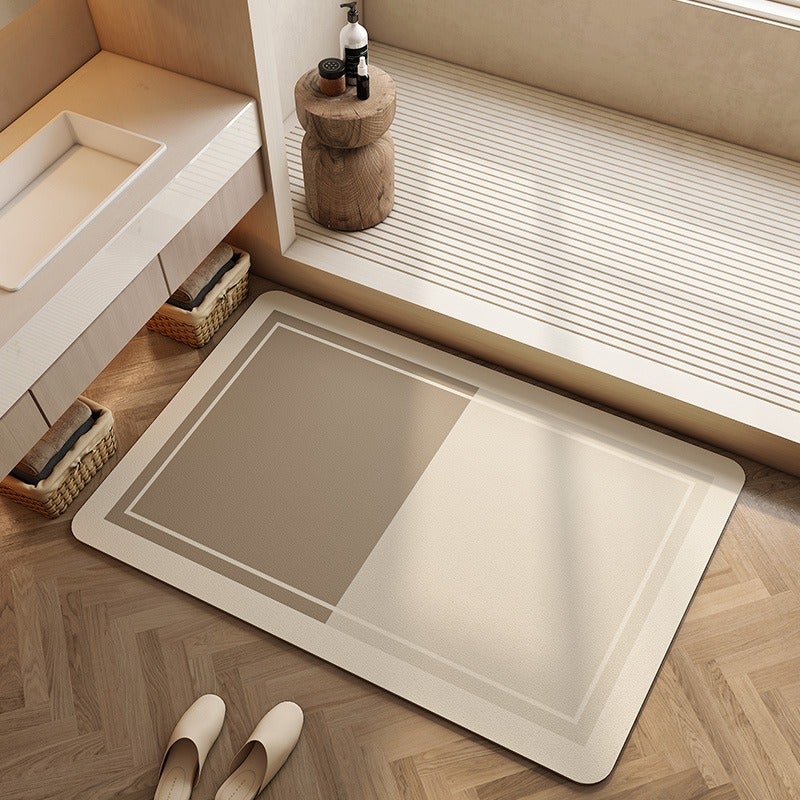 Creamy Style Non-Slip Diatomaceous Earth Floor Mat - Customizable, Absorbent & Quick-Drying for Bathroom