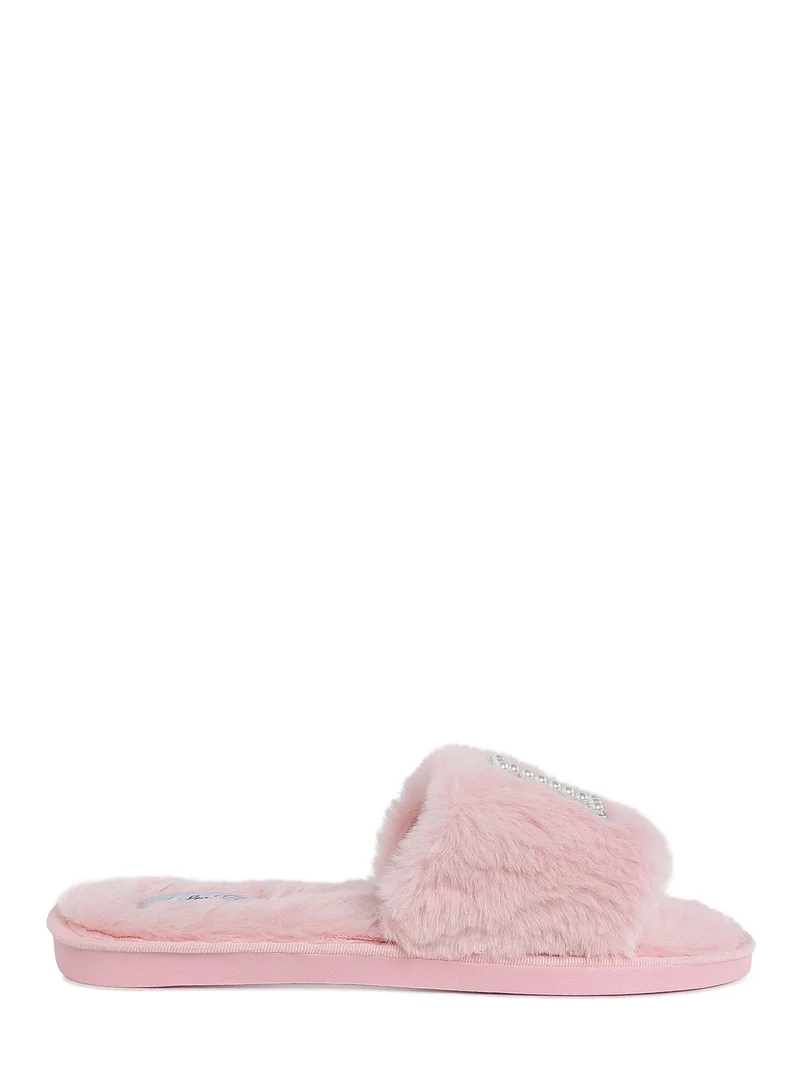 London Rag Women's Fur Sliders In Pink