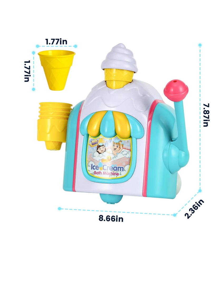 Excefore - Bath Toys for Toddlers Ages 3-5, Ice Cream Foam Maker Bathtub Toy with Hooks, Bathtub Bubble Machine Pretend Cake Play Set for Kids Boys Girls 3-5 Years Old - Image 1
