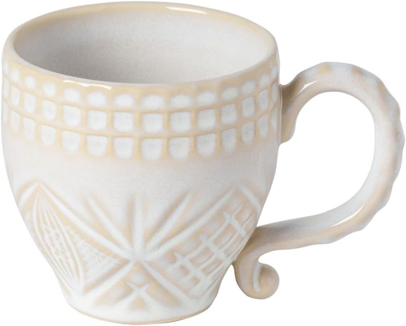 Costa Nova Ceramic Stoneware 10 fl oz Mug  Cristal Collection White Microwave  Dishwasher Safe Dinnerware  Food Safe Glazing  Restaurant Quality Dinnerware - Image 1