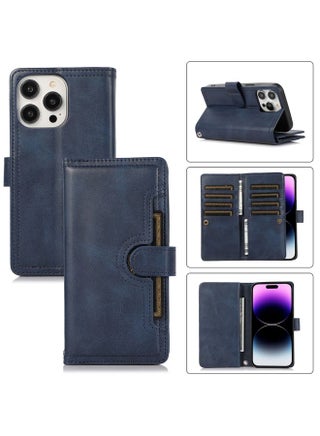 Case Cover For iPhone 14 Pro Wristband Card Slot Leather Phone Case Blue - pzsku/Z4288252167BBC97840DCZ/45/_/1712465715/69023e89-e043-4e71-a917-c9a16396127a