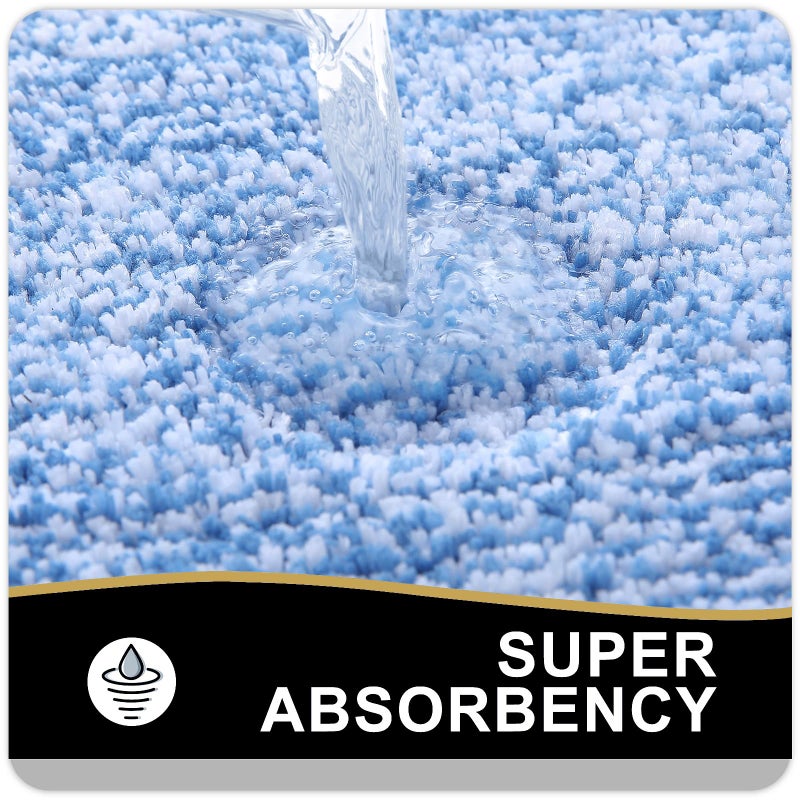 OLANLY Bathroom Rugs 24x16, Extra Soft and Absorbent Microfiber Bath Mat, Non-Slip, Machine Washable, Quick Dry Shaggy Bath Carpet, Suitable for Bathroom Floor, Tub, Shower (Small, Blue) - Image 4