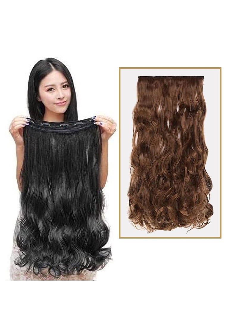 إستيل وصلات شعر مموجة بطول قطعة واحدة كاملة الرأس مع 5 مشابك مناسبة للنساء والفتيات تموج الجسم رقم 12 - Image 1