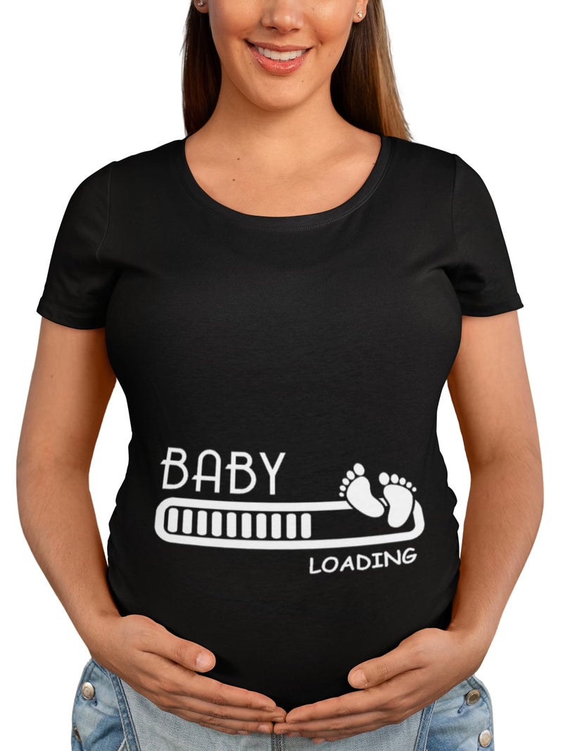BROOKLYN VERTICAL Maternity Cute Funny New Mom Pregnancy Announcement Short Sleeve Crew Neck T-Shirt (as1, Alpha, x_l, Regular, Regular, Combo C) - Image 1