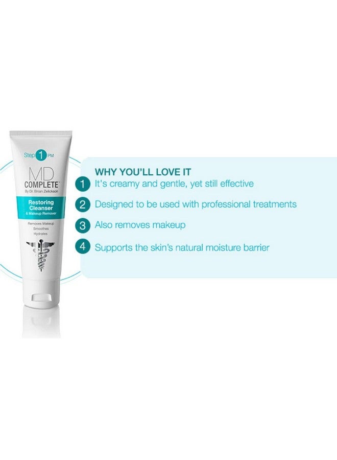 MD Complete by Dr. Brian Zelickson Md Complete 2In1 Restoring Cleanser And Makeup Remover Antiaging Gentle Nonfoaming Cleanser With Aloe Vera And Chamomile 3 Fl Oz - Image 2