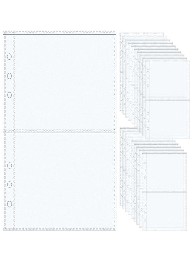 Mogoostry A5 Sheet Protectors for 6 Ring Binder 20 Sheets Clear Page Protectors Plastic Photo Album Sleeves Single Layer Frosted 2-Pocket Protector - Image 1