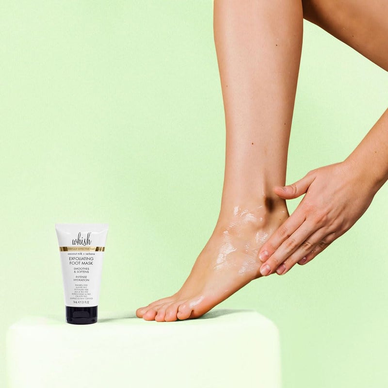 Whish Coconut Milk + Verbena Exfoliating Foot Mask - Smoothes & Softens, Intense Hydration - Image 3
