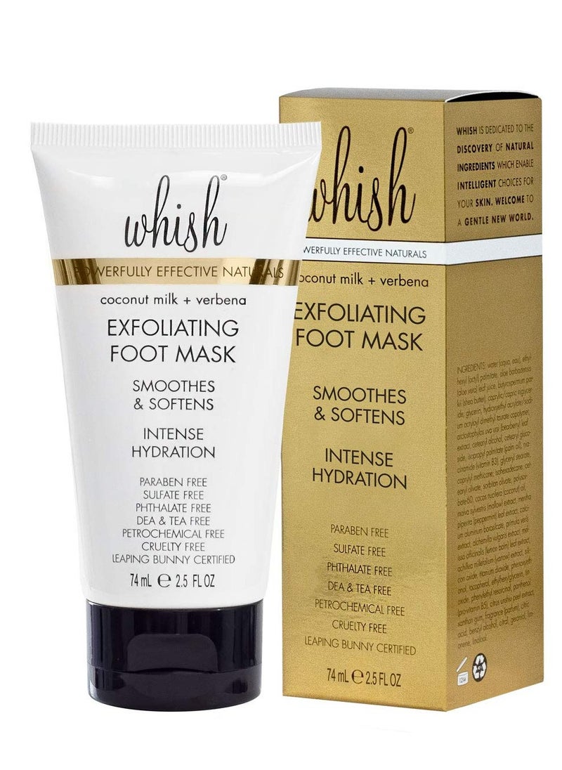 Whish - Whish Coconut Milk + Verbena Exfoliating Foot Mask - Smoothes & Softens, Intense Hydration - Image 1