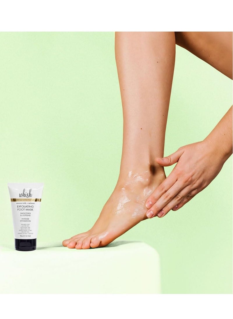 Whish - Whish Coconut Milk + Verbena Exfoliating Foot Mask - Smoothes & Softens, Intense Hydration - Image 1