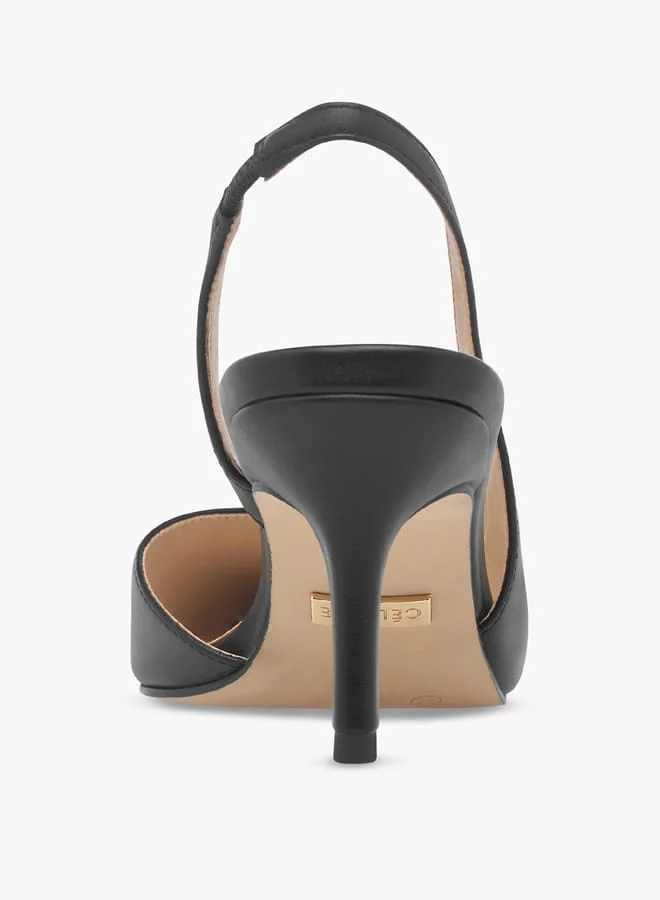 سيليست Women's Solid Slingback Shoes With Stiletto Heels