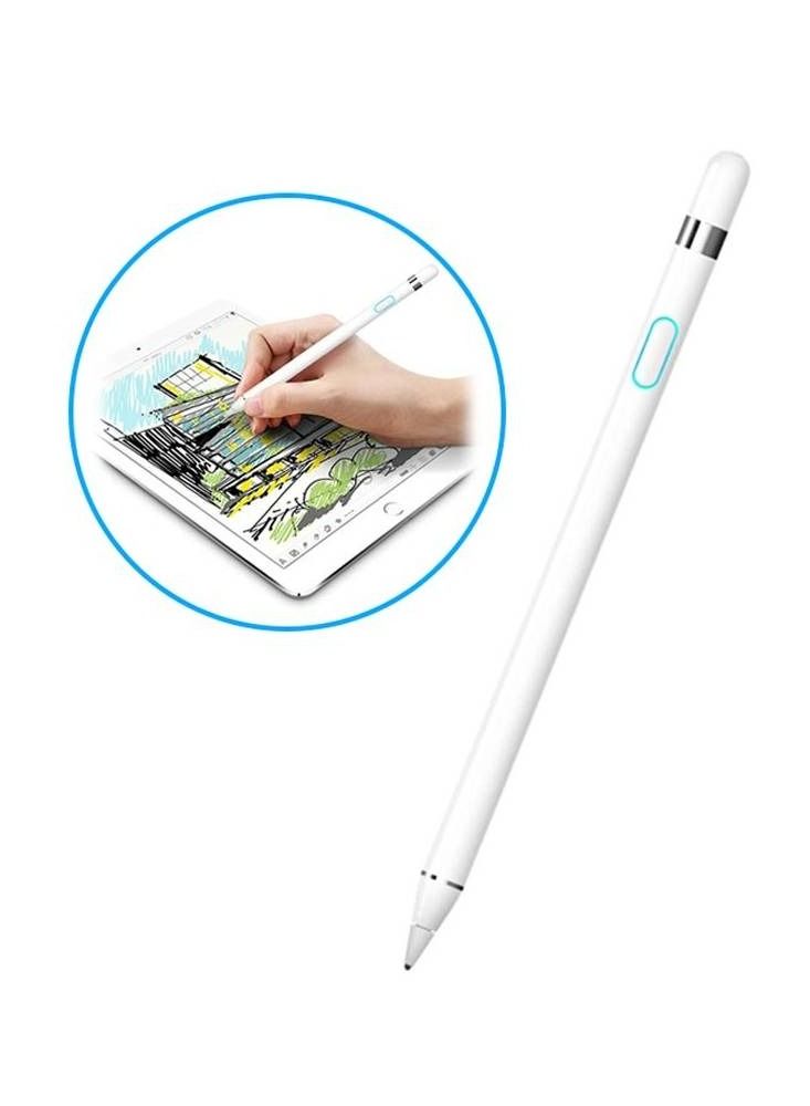 Stylus Pen Active Capacitive Pencil For IOS/Android Mobile Touch Screen Device White - Image 1