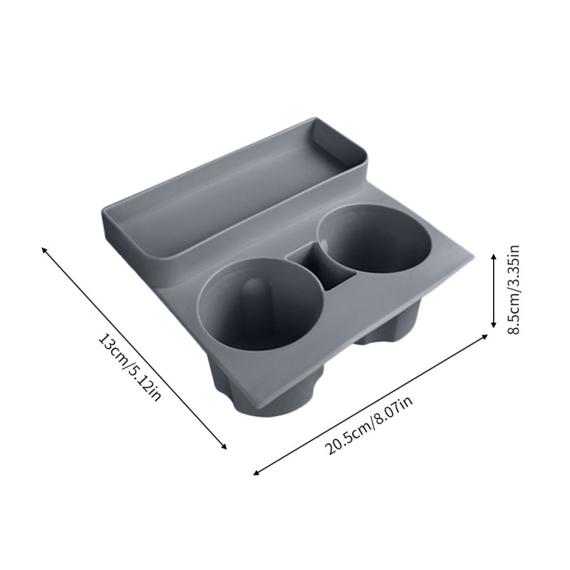 Cup Holder Insert: Black Soft Elastic Silicone - Superior Stability Cup Holder Insert Replacement - Large Storage Space for Tesla Model Y/3 Center Console - Image 3