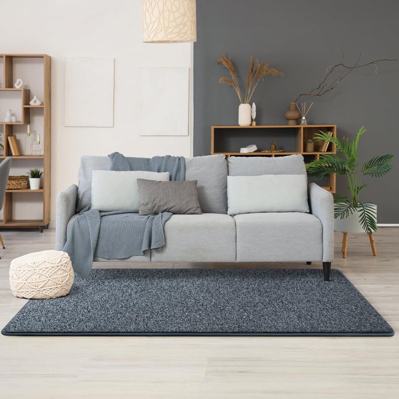Chicrug Modern 2x6 Runner Rugs for Bedroom Living Room, Memory Foam Low-Pile Hallway Carpet Runner Rug for Entryway Kitchen, Throw Small Kids Rug for Bedside Dorm Room Decor, Dark Blue and White - Image 3