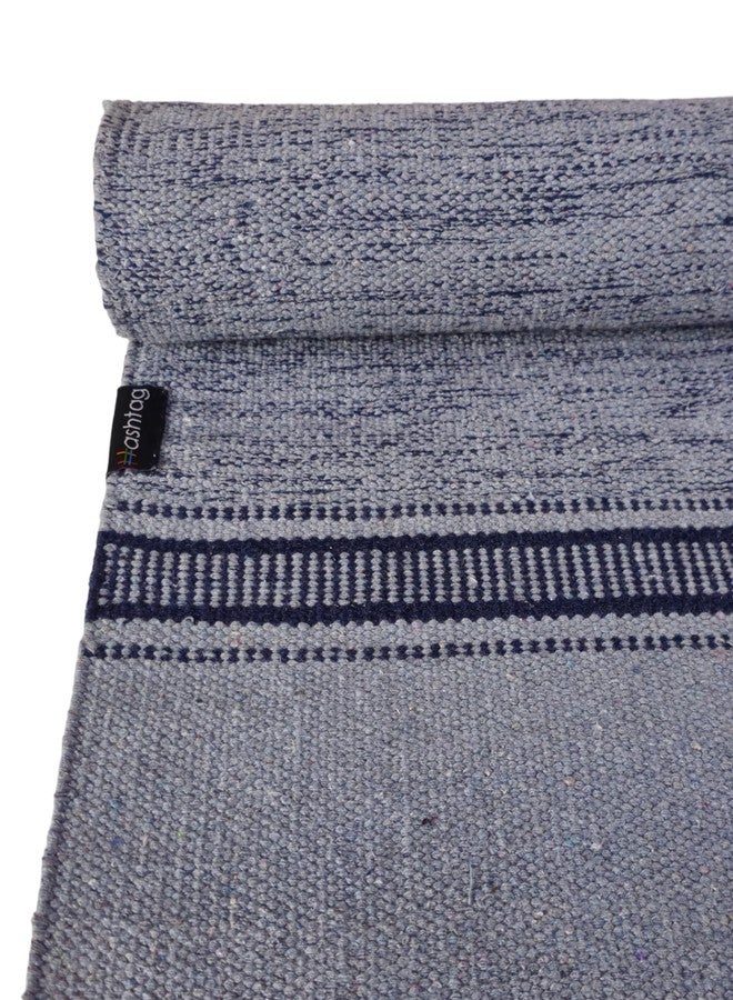 Hashtag® Cotton Yoga Mat, 2feetx6feets, Washable, Reversible, Easy to Carry, 24inchx72inch- Pack of 1 (Grey) - Image 4