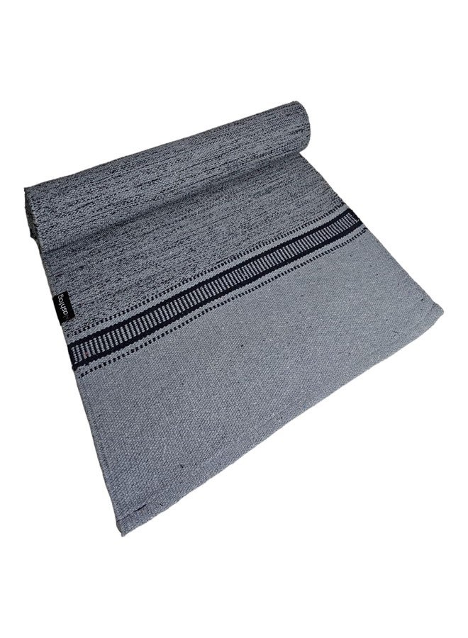 Hashtag® Cotton Yoga Mat, 2feetx6feets, Washable, Reversible, Easy to Carry, 24inchx72inch- Pack of 1 (Grey) - Image 1