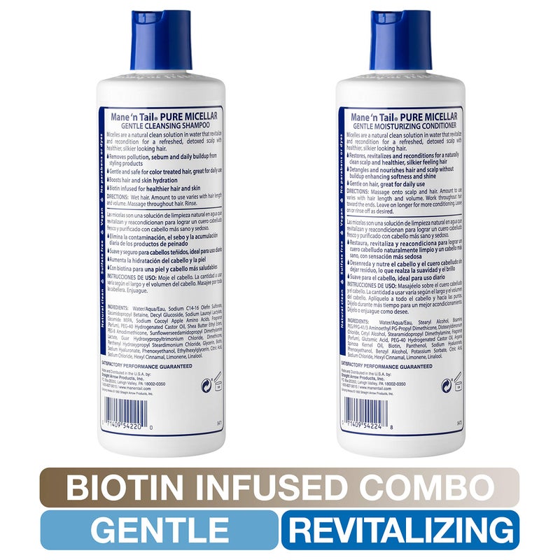 Mane 'n Tail Micellar Sulfate-Free Shampoo & Conditioner (11.2 oz Each) â€“ Biotin-Infused, Vegan Formula to Detox, Nourish & Strengthen Hair - Image 4