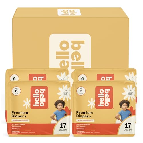 Hello Bello Diapers Size 6 35 lbs Wild Cats 68 Count Value Pack of Premium Disposable Baby Diapers Hypoallergenic with Soft ClothLike Feel - Image 1