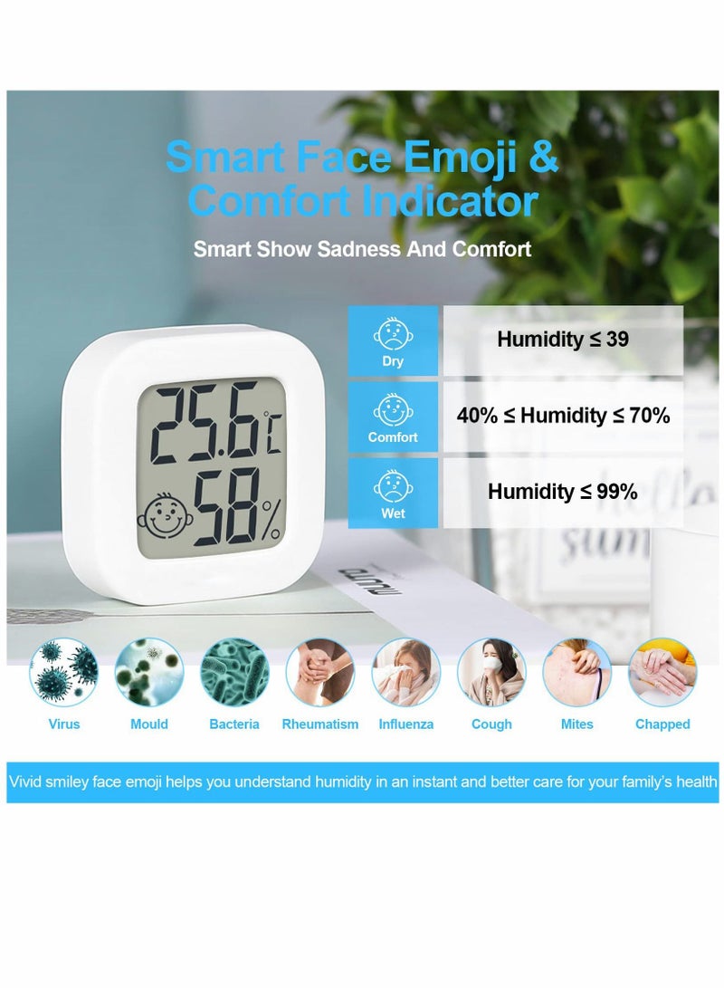 SYOSI ميزان حرارة الغرفة، مقياس حرارة داخلي، جهاز قياس درجة الحرارة والرطوبة الرقمي الصغير، شاشة LCD كبيرة مئوية للمنزل، الدفيئة، الطفل، المكتب، المنزل، الحديقة، القبو (4 عبوات) - Image 2