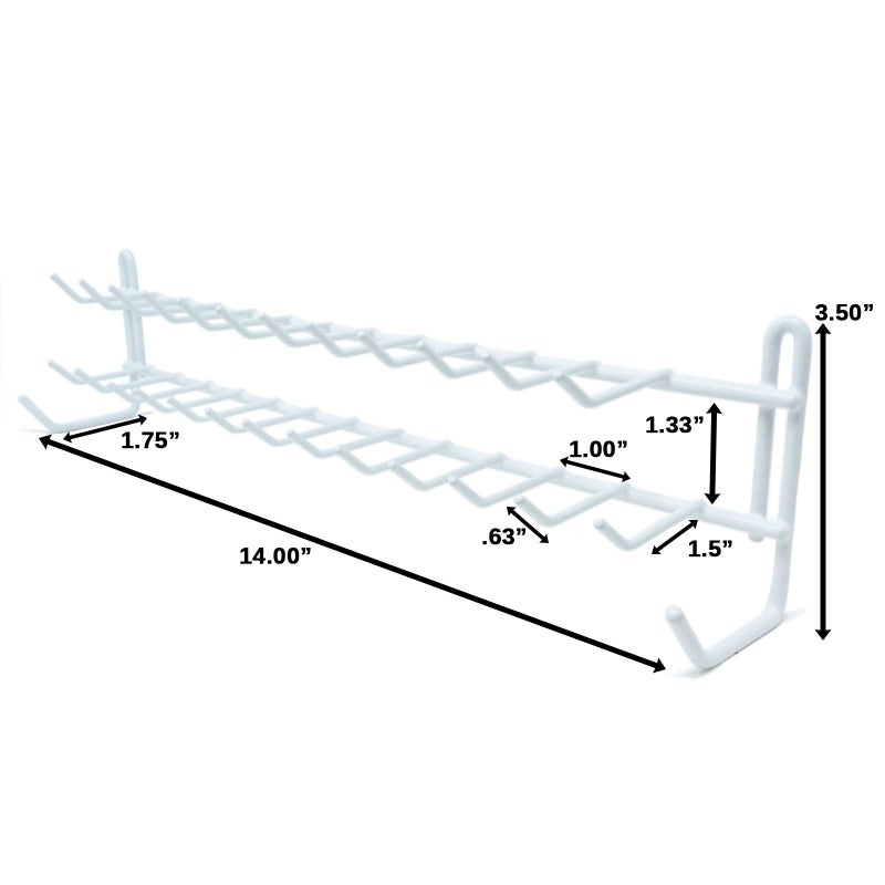 Huji Wall Mount Tie and Belt Rack Organizer, White (1 Pack) - Image 3