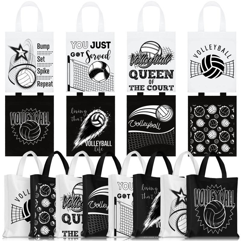 Kajaia 24 Pcs Party Gift Bag with Handles Reusable Goodie Favor Bag Non Woven Party Favor Birthday SuppliesVolleyball