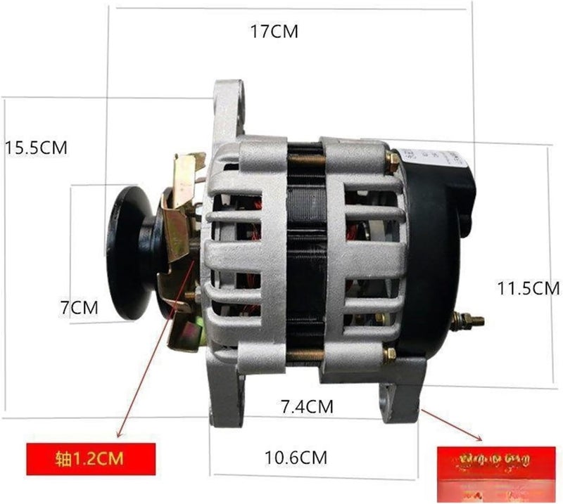 Wind Generator, Permanent Magnet Generator Two Wheel Motor for Charging and Lighting Agricultural Vehicles,for Home, Farm, RVs, Boats(800w) - Image 2