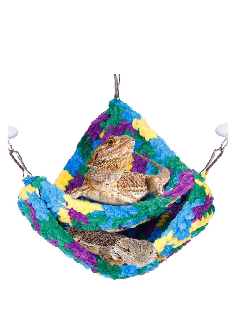 Excefore Reptile Hammock, Soft Double-Layered Reptile Swing Hammock, with Strong Suction Cups & Hooks, for Small Reptile, Gecko, Chameleon, Lizard  - Image 1