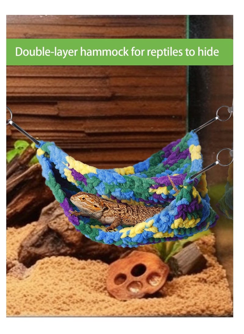 Excefore Reptile Hammock, Soft Double-Layered Reptile Swing Hammock, with Strong Suction Cups & Hooks, for Small Reptile, Gecko, Chameleon, Lizard  - Image 4