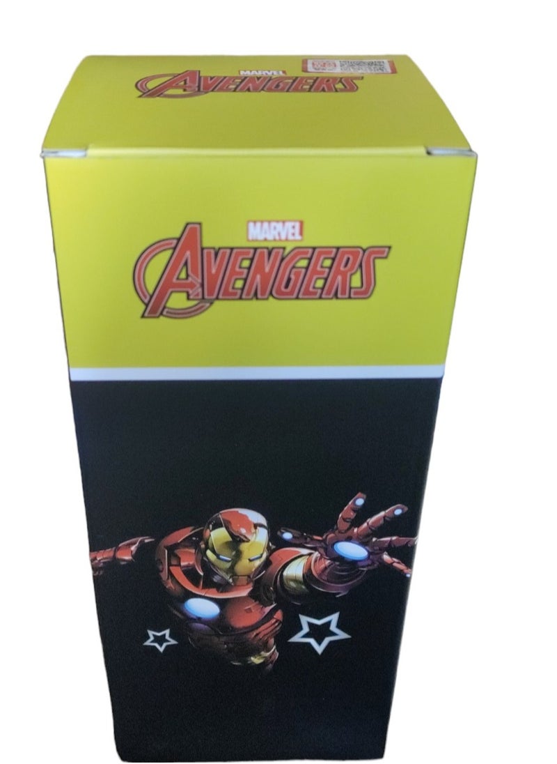 MARVEL - Avengers Iron Man Double Drink Handle Bouncing Cup Tritan Water Bottle 600 ml Water Bottle with Straw Lid and Carry Handle, Reusable, BPA Free, Dishwasher Safe, Perfect for Travel, School, Outdoors, and Gym-600 ml - Image 1
