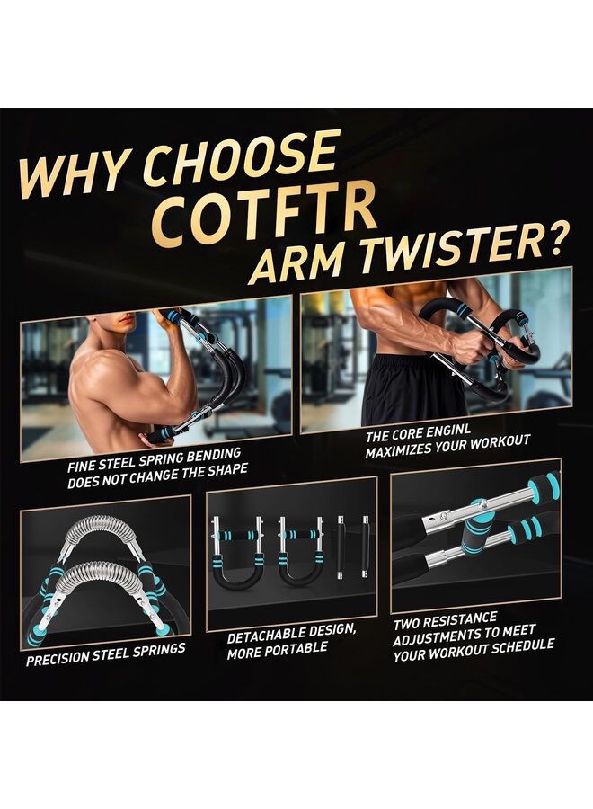 LAMAY Twister Arm Trainer, Adjustable Chest Workout Equipment for Men and Women, Home Gym Strength Trainer, Muscle Builder and Strength Training for Arms, Chest(Gold and Black) - Image 3