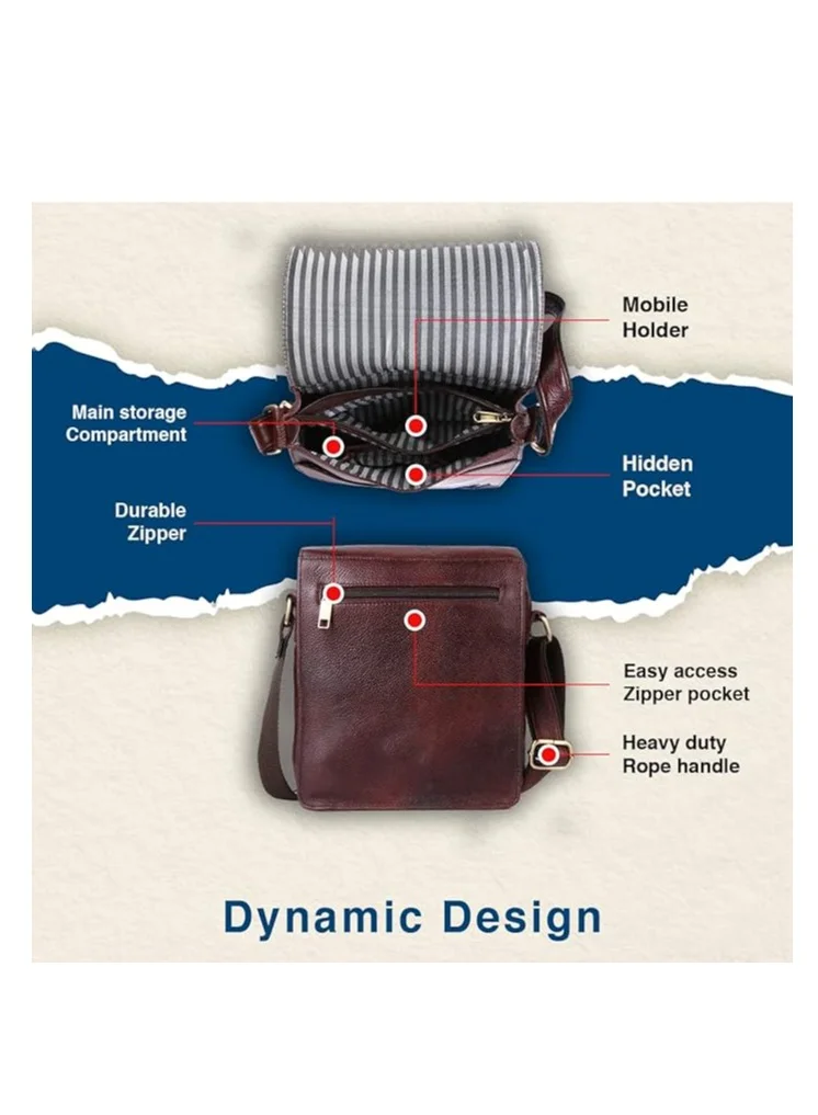 HAMMONDS FLYCATCHER  leather Messenger Slings Bag, Brown|SB1159 for Men | Best Price UAE