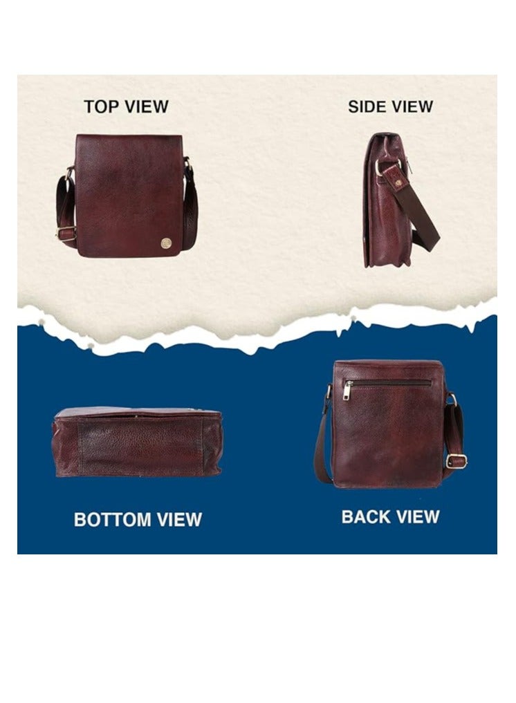 HAMMONDS FLYCATCHER leather Messenger Slings Bag, Brown|SB1159  - Image 2